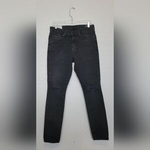H&M Skinny Fit Distressed Black Denim Jeans